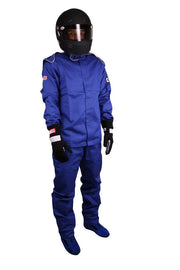 RJS SAFETY 200440305 Pants Blue Large SFI-3-2A/5 FR Cotton