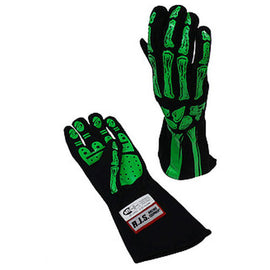 RJS SAFETY 600090147 Single Layer Lime Green Skeleton Gloves X-Large