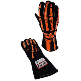 RJS SAFETY 600090155 Double Layer Orange Skeleton Gloves X-Large