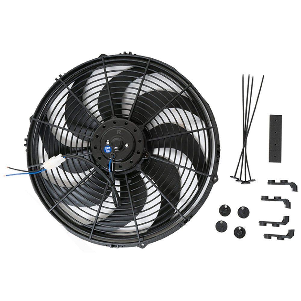 RACING POWER CO-PACKAGED R1014 14In Electric Cooling F an 12V Curved Blades