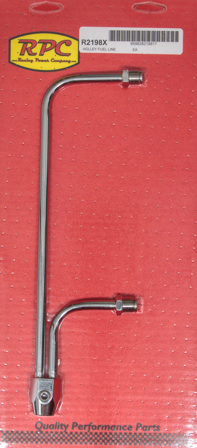 RACING POWER CO-PACKAGED R2198X Fuel Line Chrome 8-21/32 in Centers