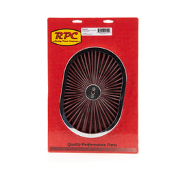 RACING POWER CO-PACKAGED R2215T 12in Super Flow Oval Air Cleaner Red Mesh