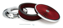 Load image into Gallery viewer, RACING POWER CO-PACKAGED R2236 14in X 3in Super Flow Air Cleaner Chrome/Red