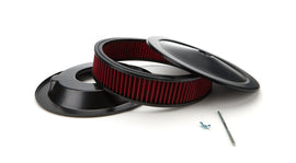 RACING POWER CO-PACKAGED R2350 14in X 3in Muscle Style Air Cleaner Black/Red
