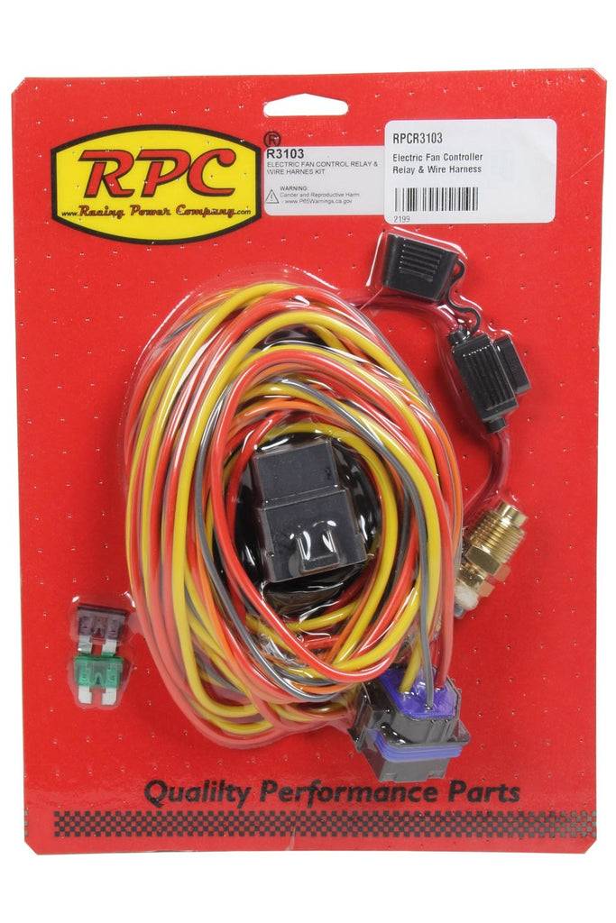 RACING POWER CO-PACKAGED R3103 Electric Fan Controller Relay & Wire Harness