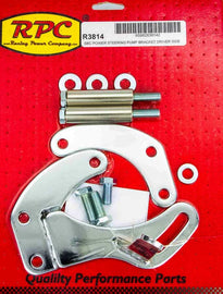 RACING POWER CO-PACKAGED R3814 SBC Saginaw Power Steer Bracket Swp Chrome