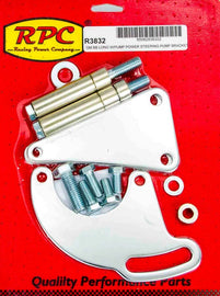 RACING POWER CO-PACKAGED R3832 BBC Saginaw Power Steer Bracket Lwp Chrome