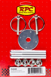 RACING POWER CO-PACKAGED R4046 Alum Hood Pin Kit Anodiz e Silver
