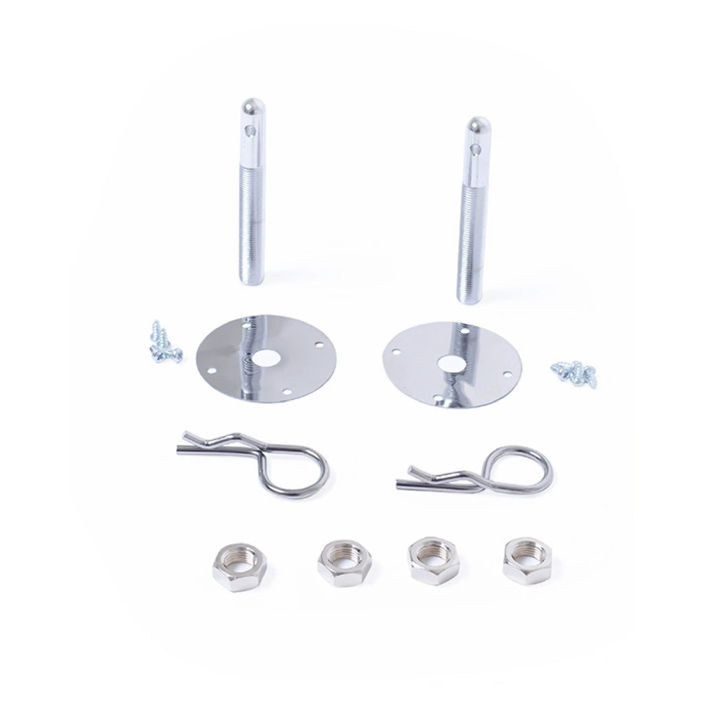 RACING POWER CO-PACKAGED R4051 Chrome Steel Hair Pin H ood Set