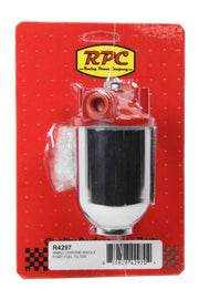 RACING POWER CO-PACKAGED R4297 Small Chrome Single Por t Fuel Filter