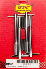 RACING POWER CO-PACKAGED R4936 Chrome Wing Nuts 5-3/8 x 1 1/4-20 4pk