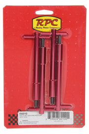 RACING POWER CO-PACKAGED R6010 Red Aluminum T-Bar Wing Nut 4-3/4In  With 1/4-20