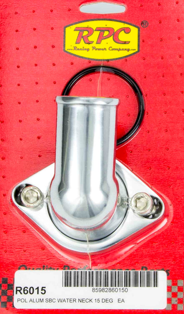 RACING POWER CO-PACKAGED R6015 66-75 Chevy V8 Alum 15 Deg Water Neck Polished