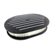 Load image into Gallery viewer, RACING POWER CO-PACKAGED R6020BK Racing Power Co-Packaged R6020BK 12-Inch Oval Ball-Milled Black Air Cleaner Kit