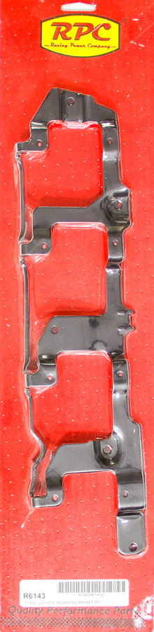 RACING POWER CO-PACKAGED R6143 LS Coil Mounting Bracket Pair Black Steel