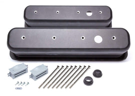 RACING POWER CO-PACKAGED R6146-1BK Black Aluminum SBC Valve Covers Center Bolt