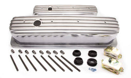 RACING POWER CO-PACKAGED R6191 SBC Alum Finned Tall Center Bolt V/C Polished