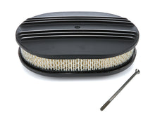 Load image into Gallery viewer, RACING POWER CO-PACKAGED R6313BK Air Filter 12X2 Oval Aluminum Finned Black