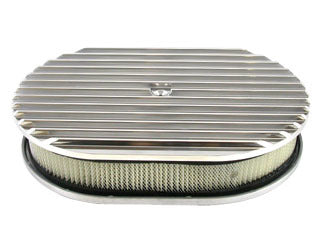 RACING POWER CO-PACKAGED R6313 Pol Alum 12X2 All Finned Air Cleaner Kit Paper