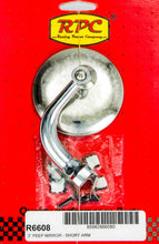 Load image into Gallery viewer, RACING POWER CO-PACKAGED R6608 Chrome Steel Peep Mirror w/Short Arm 3in