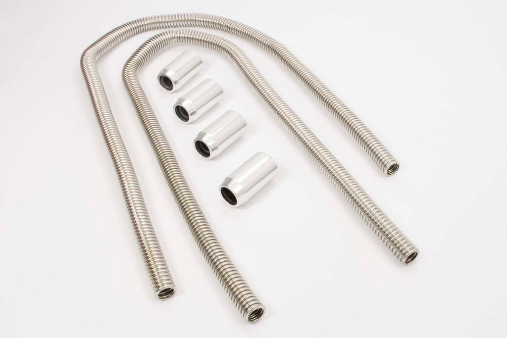 RACING POWER CO-PACKAGED R7314 2-44in Stainless Heater Hose Kit w/Chrome Ends