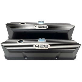 RACING POWER CO-PACKAGED R7683BK Valve Covers Aluminum Tall Ford 428 CID Logo