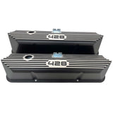 RACING POWER CO-PACKAGED R7683BK Valve Covers Aluminum Tall Ford 428 CID Logo