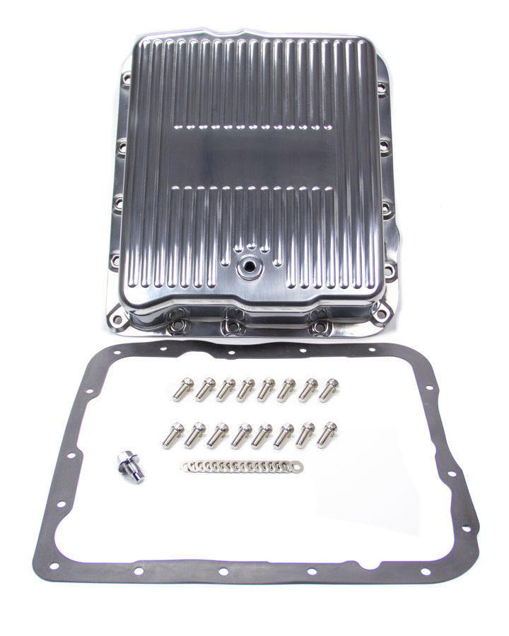 RACING POWER CO-PACKAGED R8493 GM 700R4 4L60 Alum Trans Pan Polished