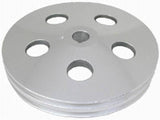 RACING POWER CO-PACKAGED R8847 Satin GM Power Steering 2V Pulley w/Keyway