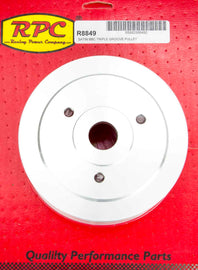 RACING POWER CO-PACKAGED R8849 BBC SWP Triple Groove Lower Pulley Satin