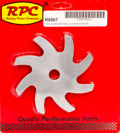 RACING POWER CO-PACKAGED R8867 Alternator Pulley Fan Polished Aluminum