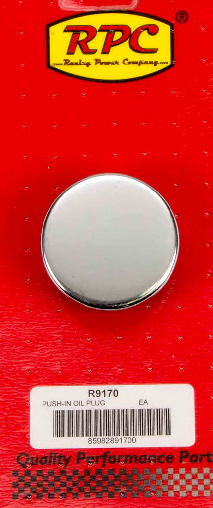 RACING POWER CO-PACKAGED R9170 Push In Oil Cap Plain Fits 1 1/4in Hold