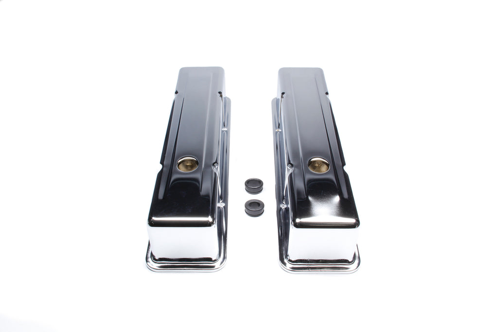 RACING POWER CO-PACKAGED R9215 58-86 SBC Valve Covers Tall Chrome Steel