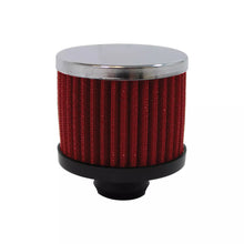Load image into Gallery viewer, RACING POWER CO-PACKAGED R9308RED Valve Cover Breather 3in Tall Push In Chrome/Red