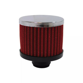 RACING POWER CO-PACKAGED R9308RED Valve Cover Breather 3in Tall Push In Chrome/Red