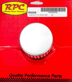 RACING POWER CO-PACKAGED R9308 Chrome Push In Breather w/o Shield 3in Tall Each