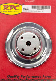 RACING POWER CO-PACKAGED R9604 Chrome Steel Water Pump Pulley Long SBC 6.3 Dia