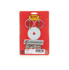 RACING POWER CO-PACKAGED R9669 1/4in Flip-Over Pin With 1/2in Hood Stud Set
