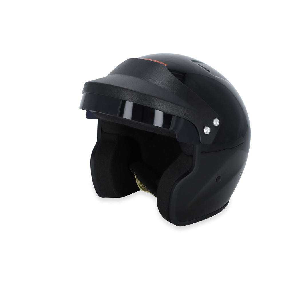 RACEQUIP 257002RQP RaceQuip OF25 Open Face Helmet Small Black SA2025 - Snell SA2025 Certified Head and Neck Support Ready