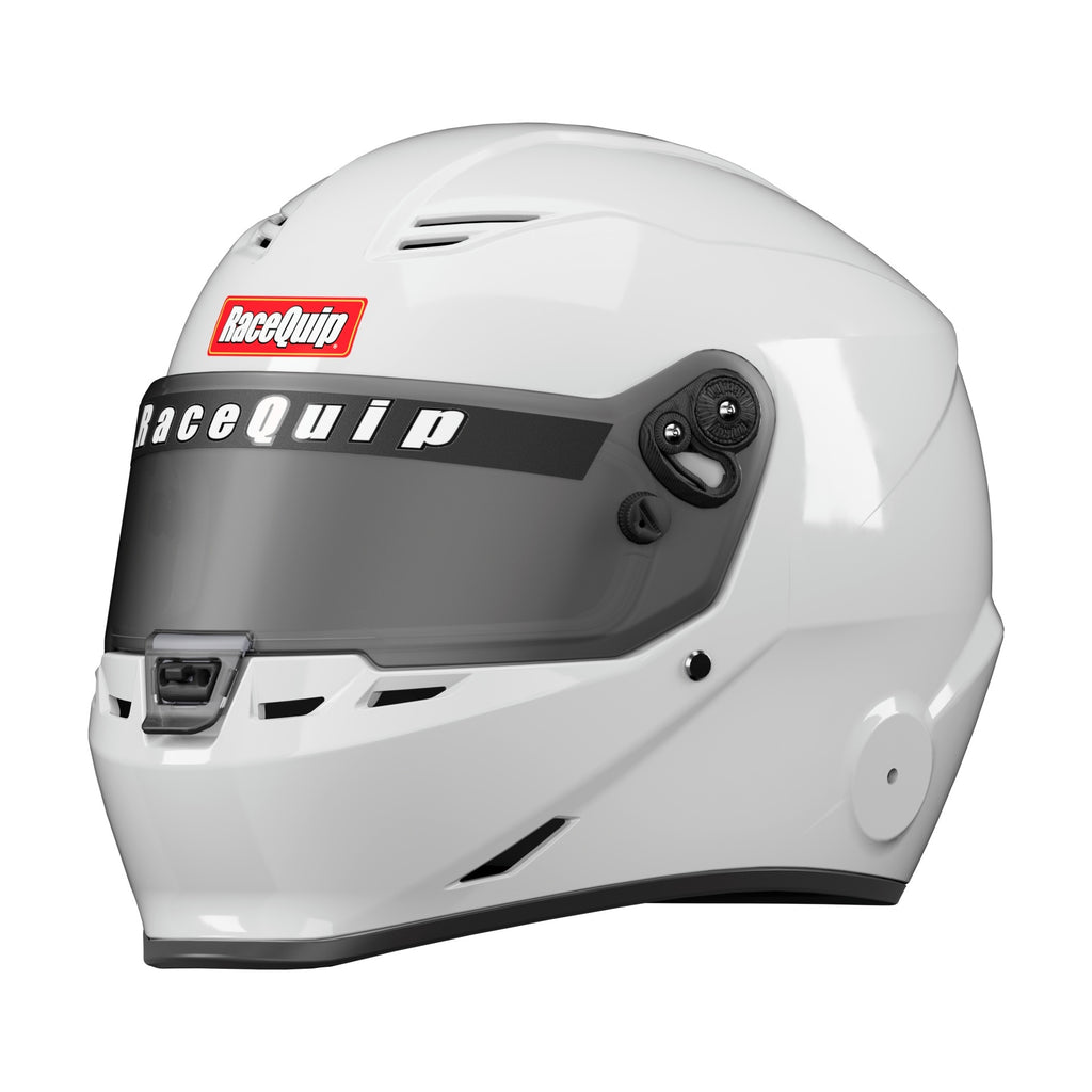 RACEQUIP 297115RQP RaceQuip NX25 Large White Full Face Helmet SA2025, FIA Approved, Snell SA2025 Certified, Head and Neck Support Ready