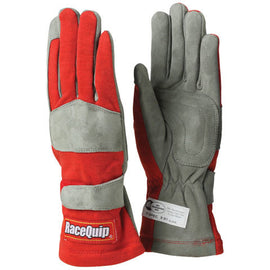 RACEQUIP 351015 Gloves Single Layer Large Red SFI