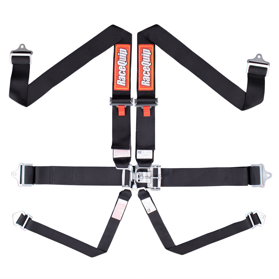 RACEQUIP 712002 6pt Harness Set L&L Black SFI