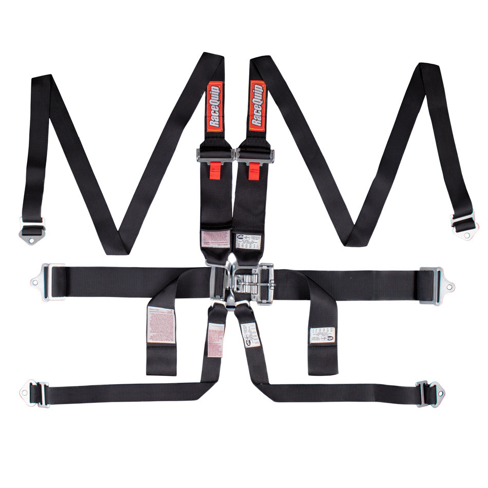 RACEQUIP 718008 6pt Harness Set L&L HNR Black SFI