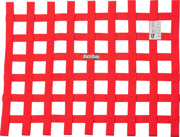 RACEQUIP 725015 Ribbon Window Net SFI Red