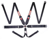 RACEQUIP 746006 6pt Harness Camlock HNR Black SFI