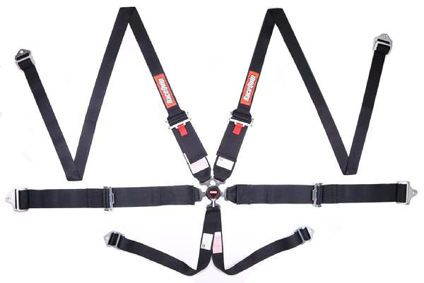 RACEQUIP 747007 6pt Harness Camlock HNR Black SFI
