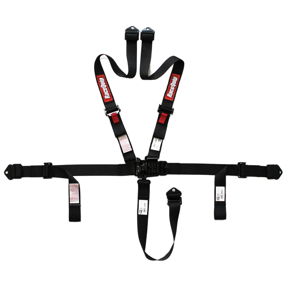 RACEQUIP 809009 Harness 5pt L&L 2in P/U Lap Black SFI 16.1