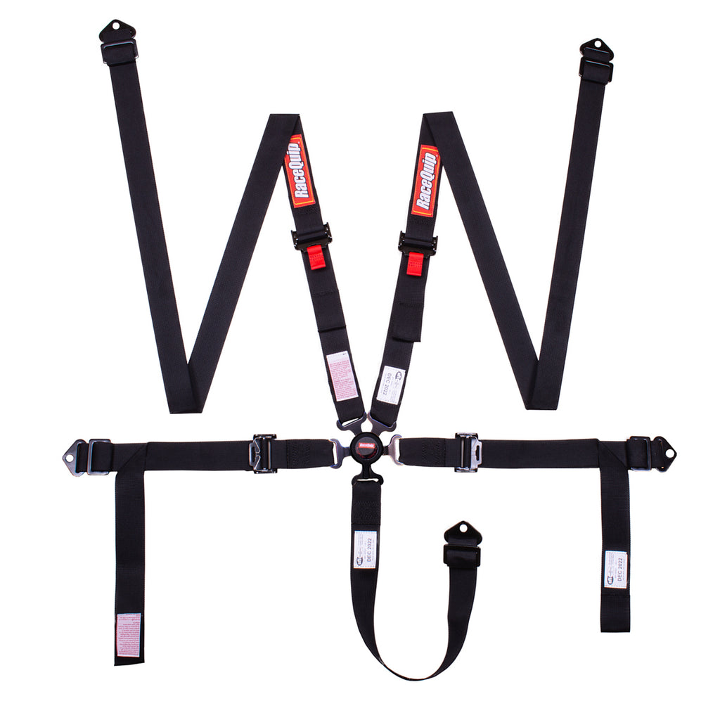 RACEQUIP 841001 Harness 5pt Cam 2in P/D Lap Black SFI 16.1