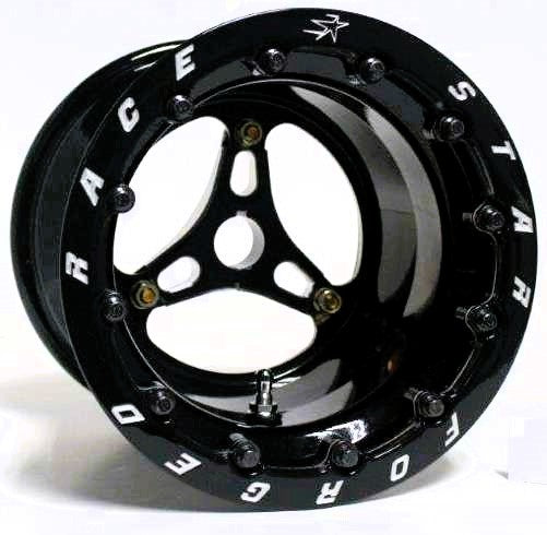 RACE STAR INDUSTRIES 53-88SBL 53 Jr Dragster Pair 8x8 Single Beadlock Black