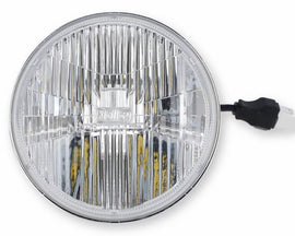HOLLEY RETROBRIGHT LFRB146 Holley Retrobright LFRB146 5.75 Inch Round LED Headlight with Modern White Lens for Hi-Beam Applications